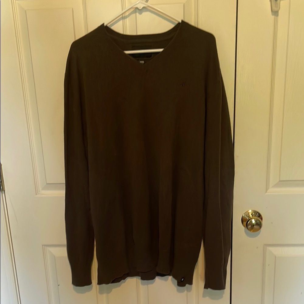 Hurley Men's V-Neck Brown Sweater 100% cotton XXXL